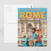 Tourists on Vespa in Rome Italy Postcard ポストカード (正面/裏面)