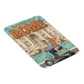 Tourists on Vespa in Rome Italy Postcard マグネット (右側)