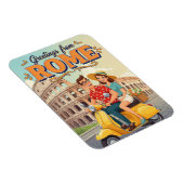 Tourists on Vespa in Rome Italy Postcard マグネット (右側)