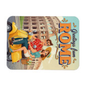 Tourists on Vespa in Rome Italy Postcard マグネット (横)