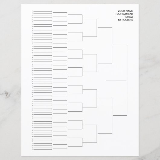 Tournament draw template paper sheet for 64 player (裏面)