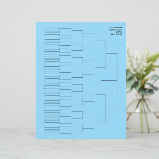Tournament draw template paper sheet for 64 player (スタンド正面)