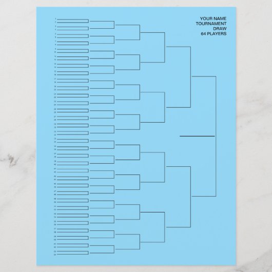 Tournament draw template paper sheet for 64 player (正面)