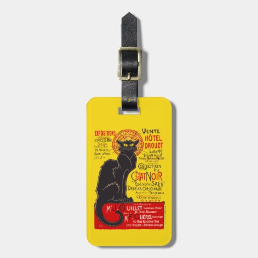 Tournee du Chat Noirのフランスのな黒猫の芸術 ラゲッジタグ (正面縦)