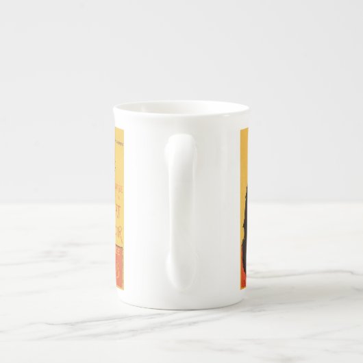 Tourneee du Chat NoirのSteinlenの黒猫のヴィンテージ ボーンチャイナマグカップ (裏面)