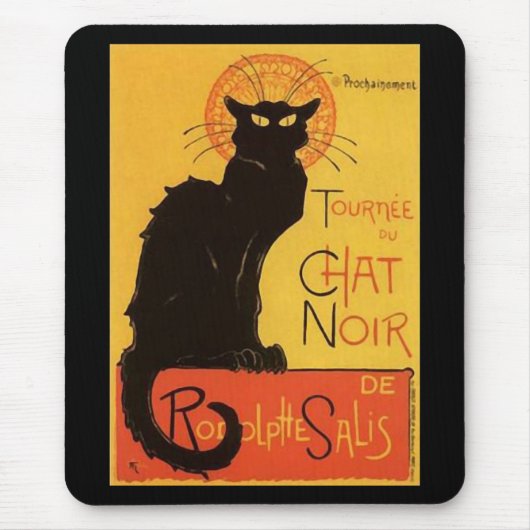 Tourneee du Chat NoirのSteinlenの黒猫のヴィンテージ マウスパッド (正面)