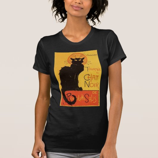 Tourneee du Chat NoirのSteinlenの黒猫のヴィンテージ Tシャツ (正面)