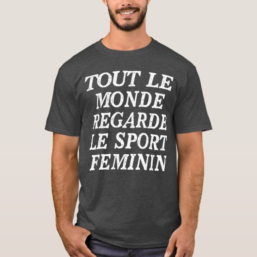 Tout Le Monde Regarde Le Sport Feminin retro Tシャツ (正面)