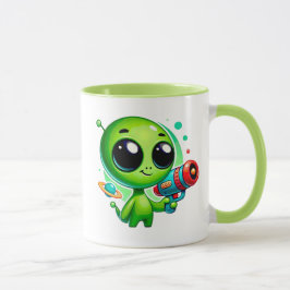 Tout petit extraterrestre avec pistolet à bulles. マグカップ