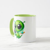 Tout petit extraterrestre avec pistolet à bulles. マグカップ (正面左)