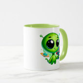 Tout petit extraterrestre avec pistolet à bulles. マグカップ (正面右)