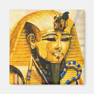Toutankhamonの金ゴールドのマスクの水彩画 マグネット