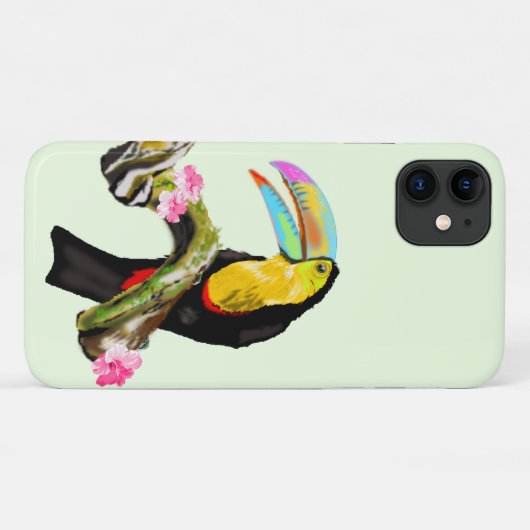 Toutcan Bird iPhoneケース – カスタム色 Case-Mate iPhoneケース (裏面(横))