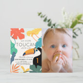 Toutcan Tropicalリーフモダン1stバースデーフォト 招待状 (スタンド正面)
