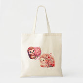  Tow cuteRomantic Floral Hedgehog Duo Illustration トートバッグ (正面)