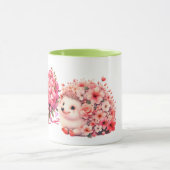  Tow cuteRomantic Floral Hedgehog Duo Illustration マグカップ (中央)