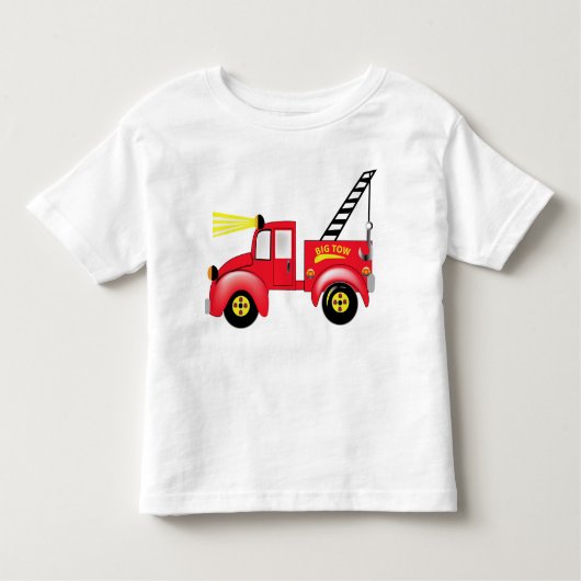 Tow Truck "自分の名前を追加" トドラーTシャツ (正面)