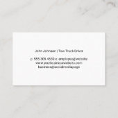 Tow Truck Operator Securing Car 名刺 (裏面)