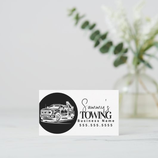 Tow Truck Services QR Code Logo 名刺 (スタンド正面)