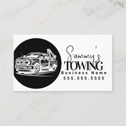 Tow Truck Services QR Code Logo 名刺 (正面)