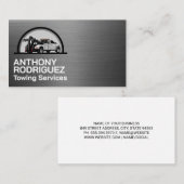 Tow Trucking Business Logo | Metallic Brushed 名刺 (正面/裏面)