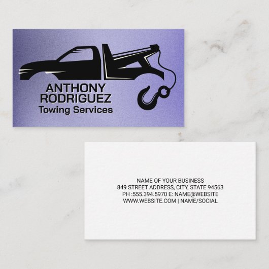 Tow Trucking Logo | Car Care Services 名刺 (正面/裏面)