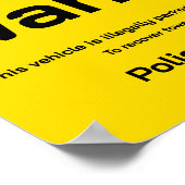 Tow warning ポスター (角)