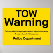 Tow warning ポスター (正面)