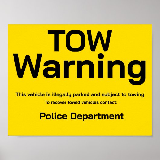 Tow warning ポスター (正面)