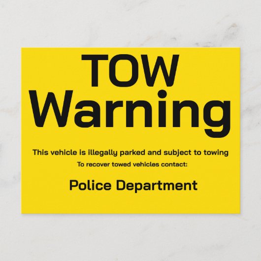 Tow warning ポストカード (正面)