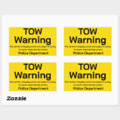 Tow warning 長方形シール (シート)
