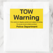 Tow warning 長方形シール (バッグ)