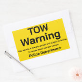 Tow warning 長方形シール (封筒)