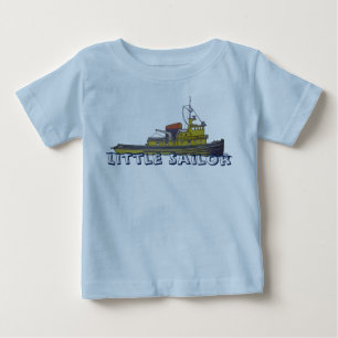 Towboatのタグボートの写実的な引くことカバー ベビーTシャツ