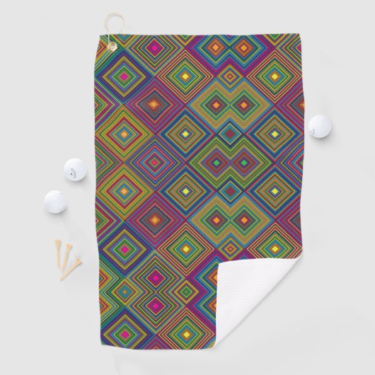 Towel with a vibrant geometric pattern  ゴルフタオル (インサイチュ)