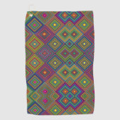 Towel with a vibrant geometric pattern  ゴルフタオル (正面)