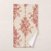 Towels Vintage Red Tapestry Design, Romantic バスタオルセット (ハンドタオル)