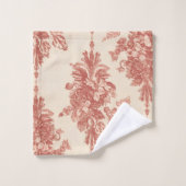 Towels Vintage Red Tapestry Design, Romantic バスタオルセット (ウォッシュタオル)