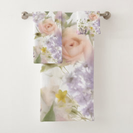 Towels with Spring Florals Design バスタオルセット