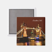 Tower Bridge、ロンドンat Night, England (UK) マグネット (正面/裏面)