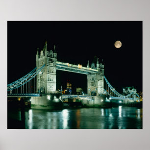 Tower Bridge at Night,ロンドン,イギリス ポスター
