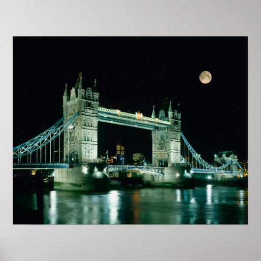Tower Bridge at Night，ロンドン，イギリス ポスター (正面)