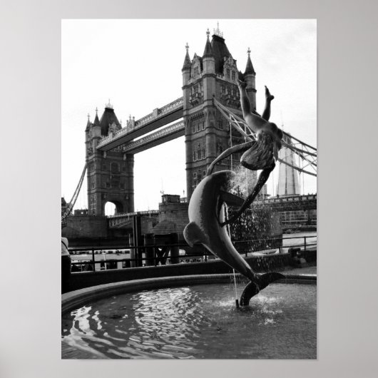 Tower Bridge Black and White Poster ポスター (正面)
