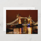 Tower Bridge, London at Night, England / love UK ポストカード (正面/裏面)