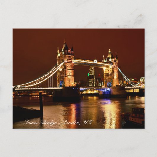 Tower Bridge, London at Night, England / love UK ポストカード (正面)
