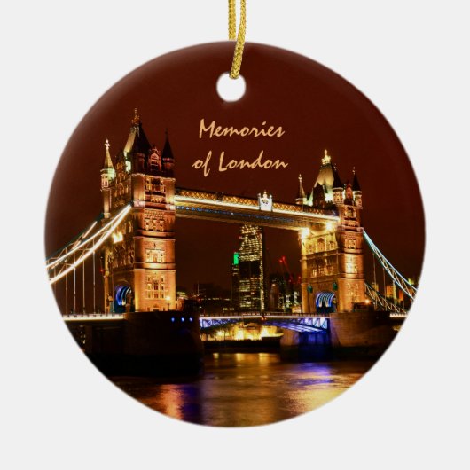 Tower Bridge, London at Night, England (UK)セラミ セラミックオーナメント (正面)