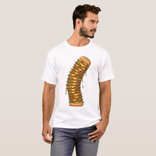 Tower of Cheesy Madness – Exaggerated Cartoon Tシャツ (正面フル)