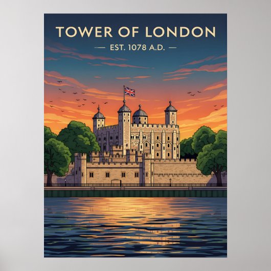 Tower of London at sunset ポスター (正面)