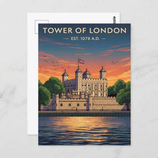 Tower of London at sunset ポストカード (正面/裏面)