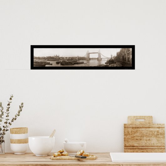 Tower of London Bridge写真1909 ポスター (キッチン)